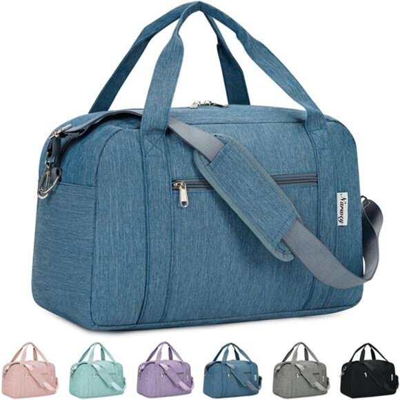 Small Duffel Bag for Traveling, Blue - Picture 1 of 6